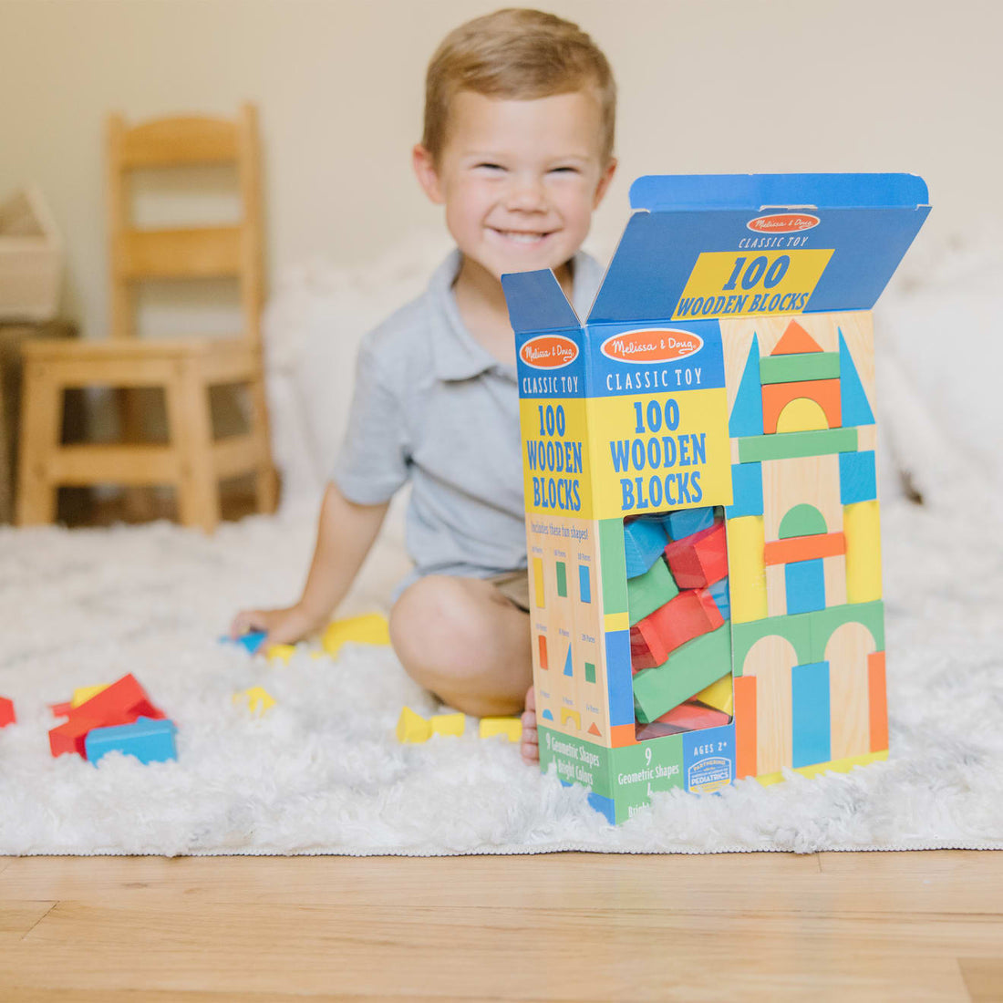 Melissa & Doug 100pcs Wood Blocks Set