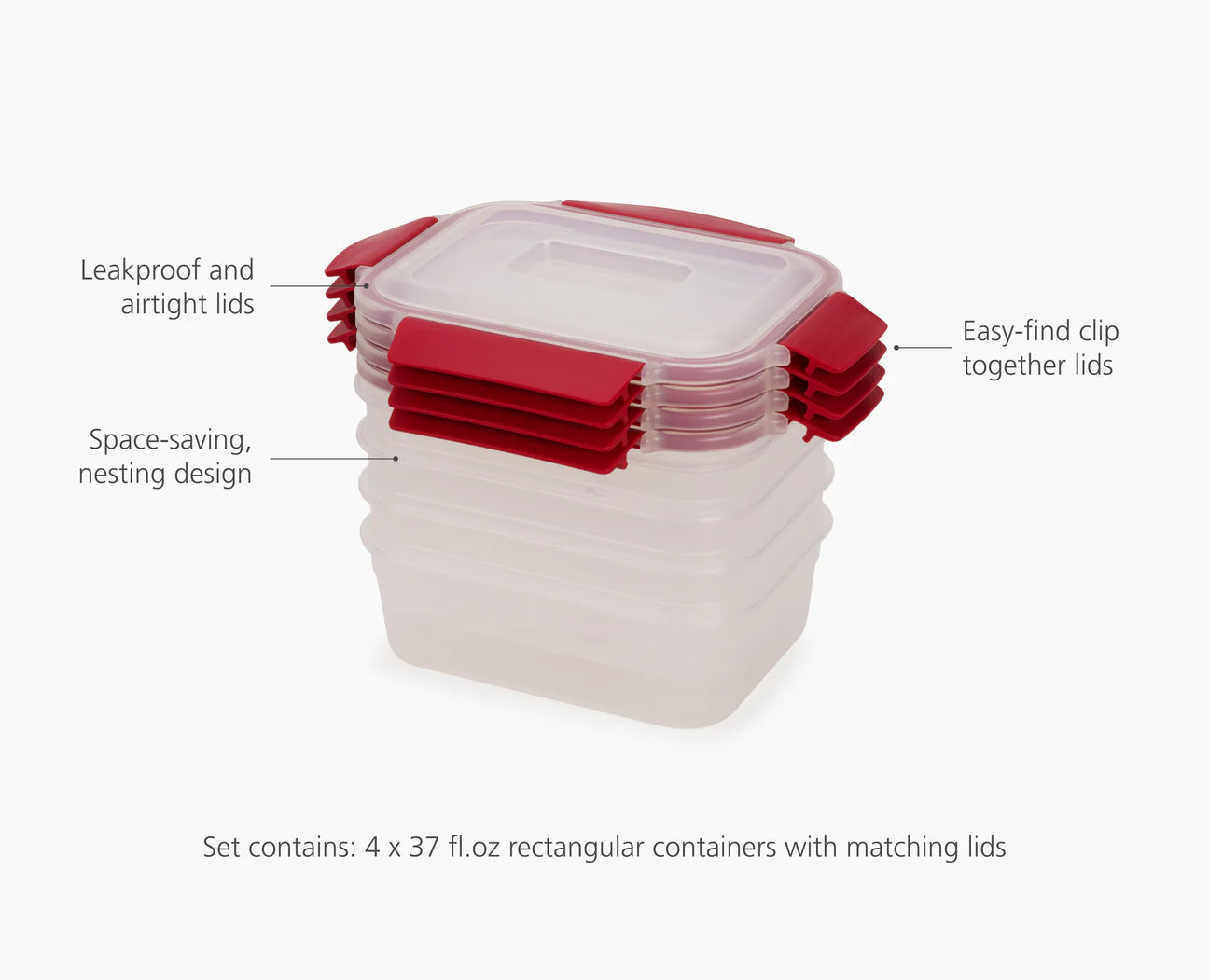 Joseph Joseph Nest Lock Containers, Round/Rectangular Sets (3 Types)