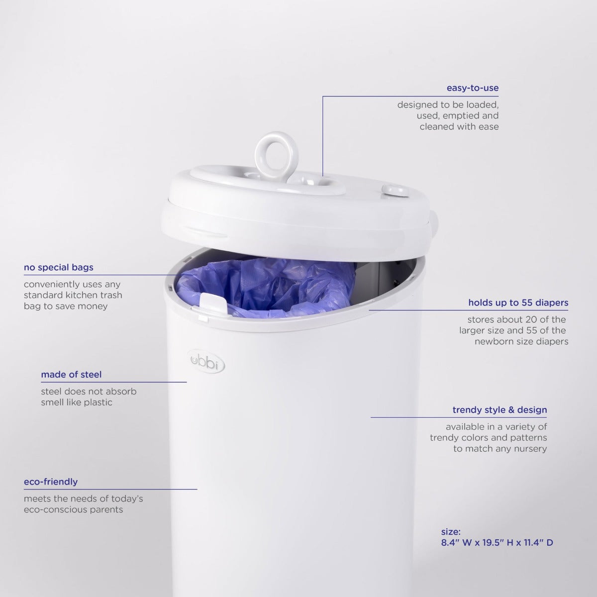 Ubbi Diaper Pail (4 Colors)