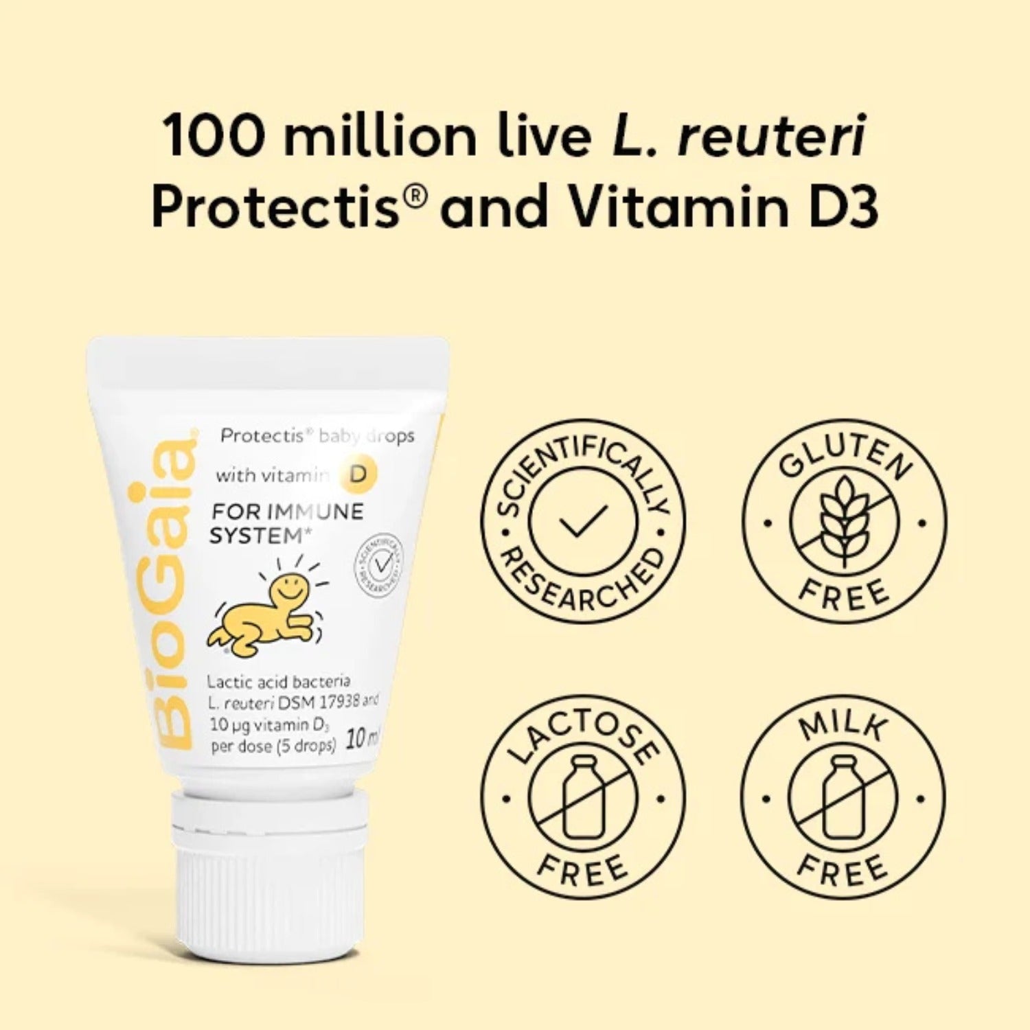 BioGaia Protectis Baby Probiotics Drops With Vitamin D3, 10ml [UK version] - Exp 09/27
