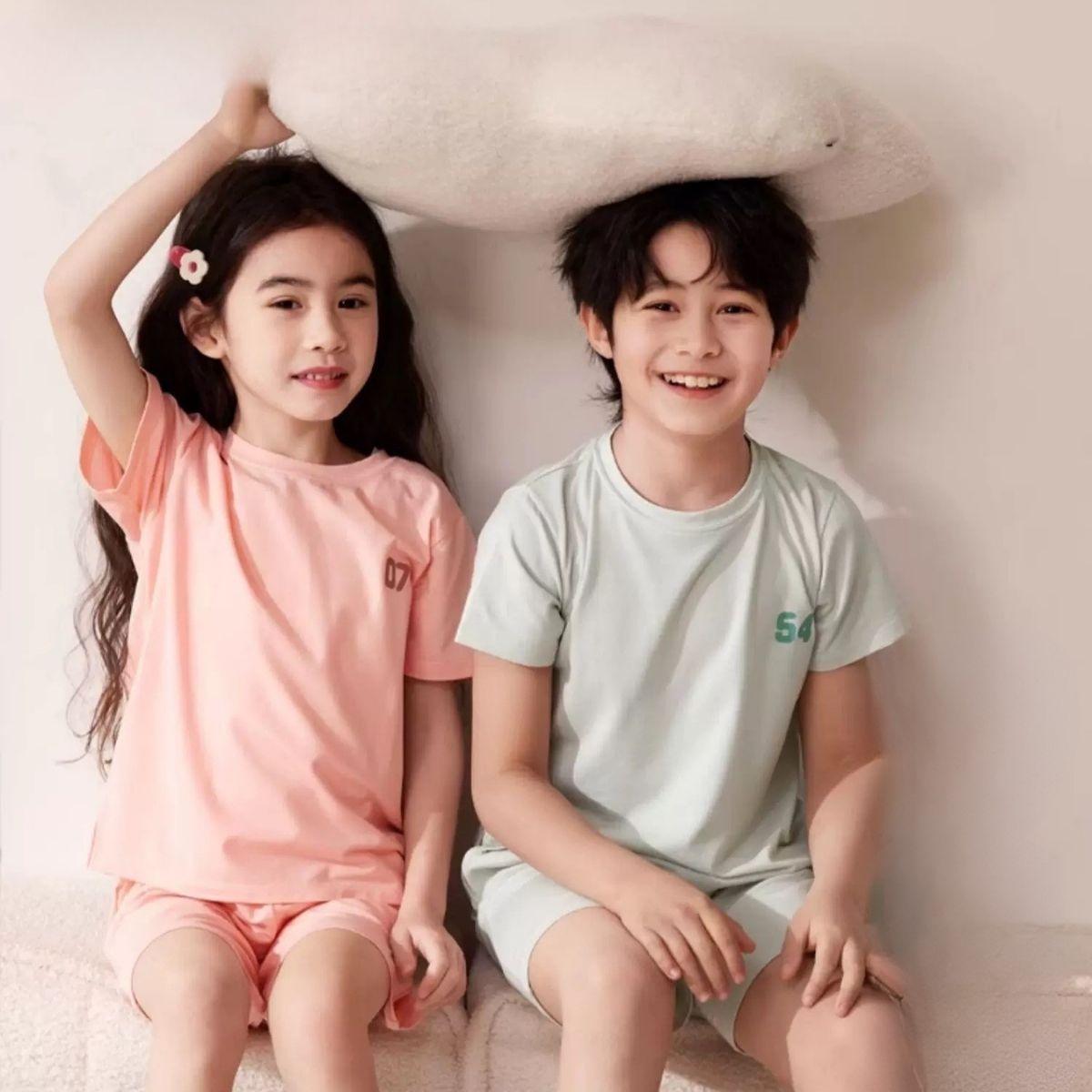 MPJ Kids TENCEL™ Cooling Pyjamas Set – Short Sleeve & Shorts (2 Colors) | 9Y+ - Pupsik Singapore