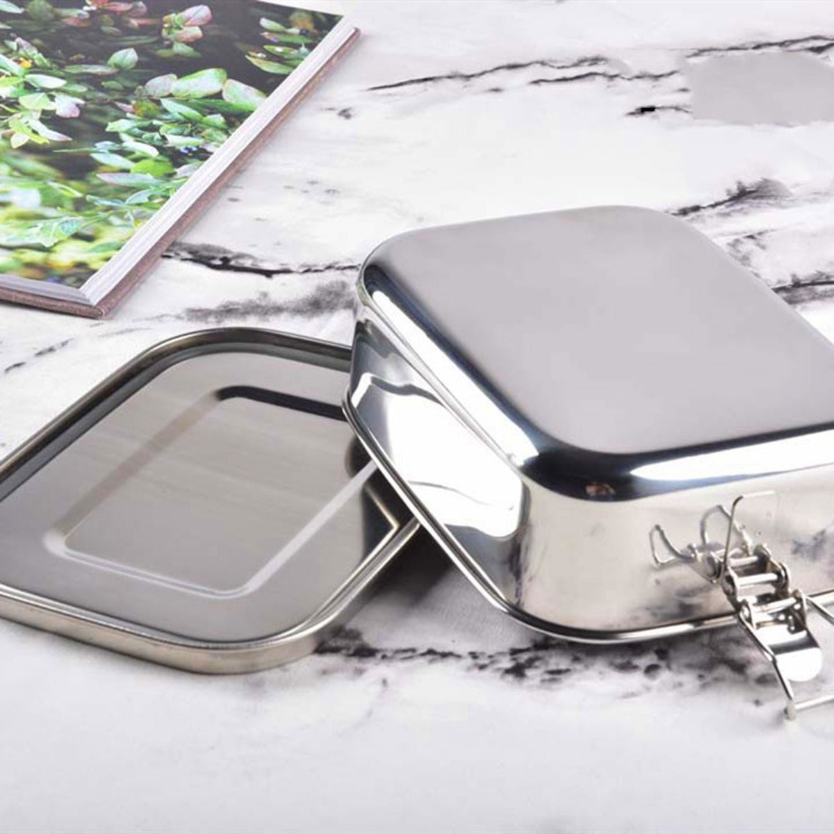 Biomom Stainless Steel Lunch Box, 1200ml - Silver