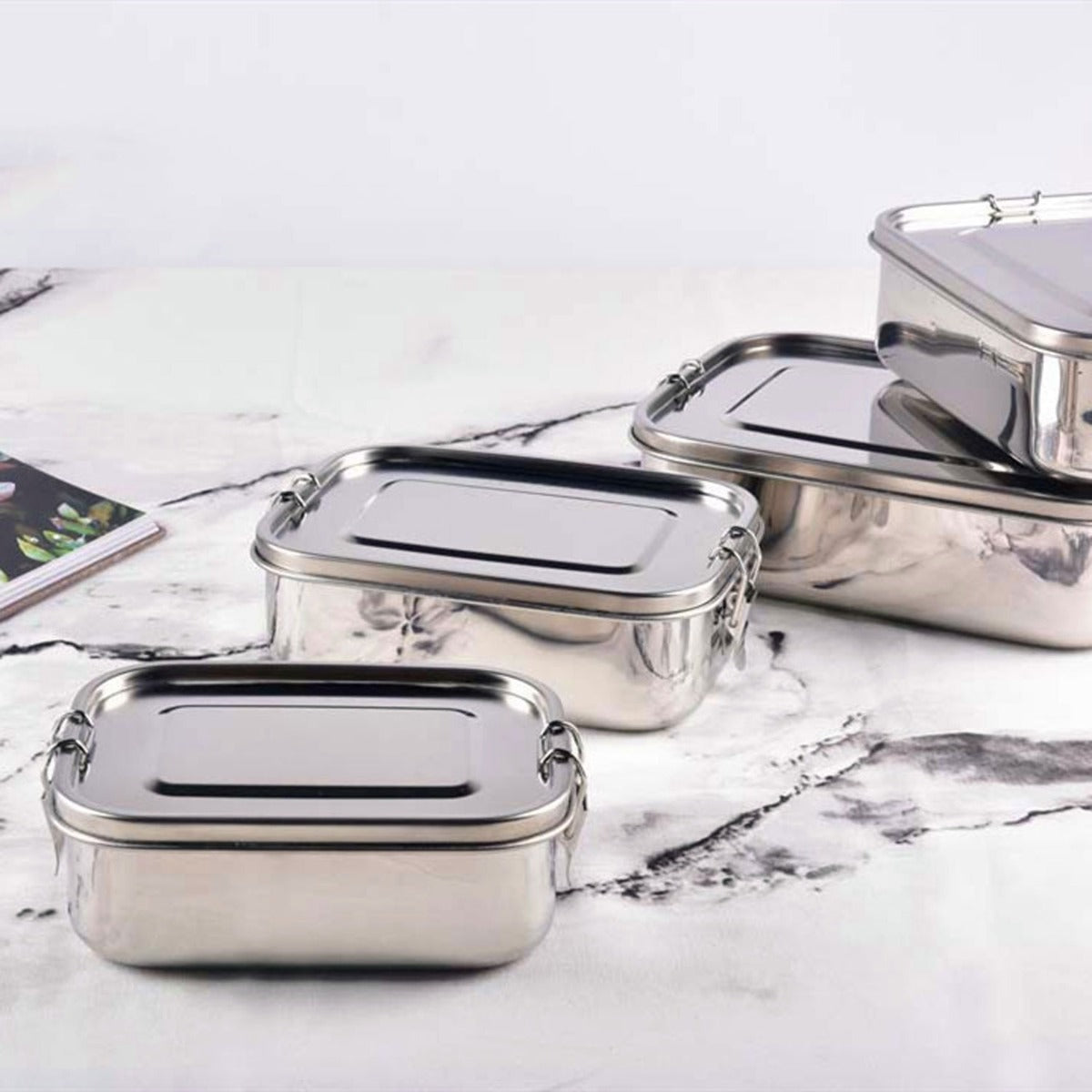 Biomom Stainless Steel Lunch Box, 1200ml - Silver