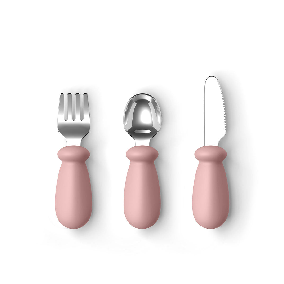 Biomom Baby Fork, Spoon and Knife Mushroom Set (5 Colours) - Pupsik Singapore