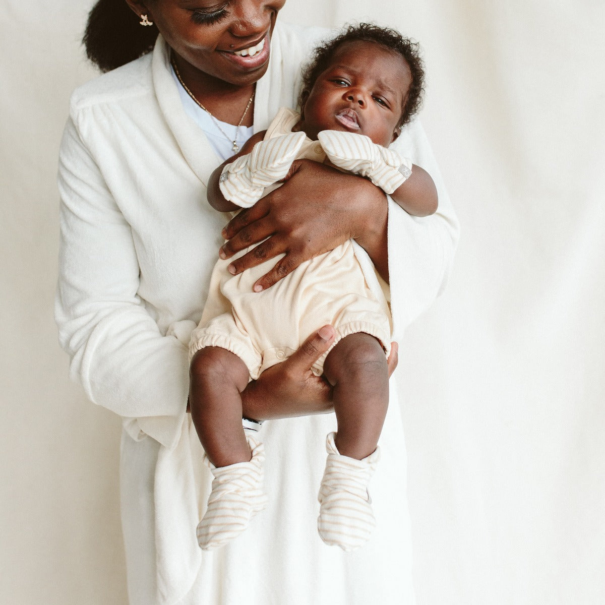 Goumi x Pupsik Bamboo Stay On Booties – Dune Stripes (2 sizes) - Pupsik Singapore