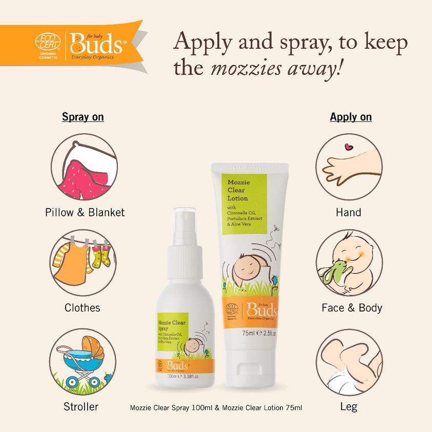 Buds Organics Mozzie Clear Spray, 100ml - exp 02/28