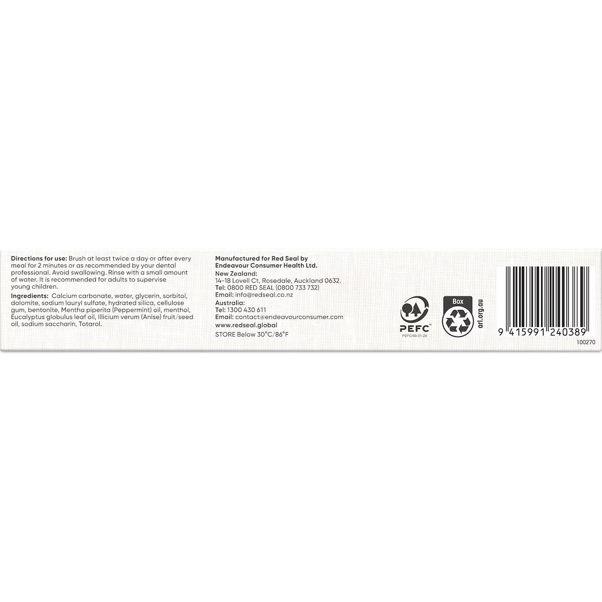 Red Seal Strong Mint Toothpaste, 100g (Exp 09/28)
