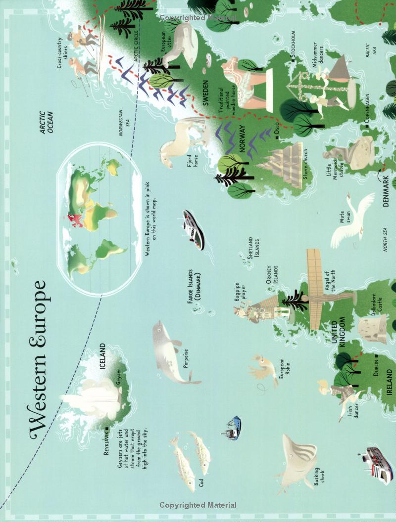 Usborne Sticker Picture Atlas of the World Sticker Book