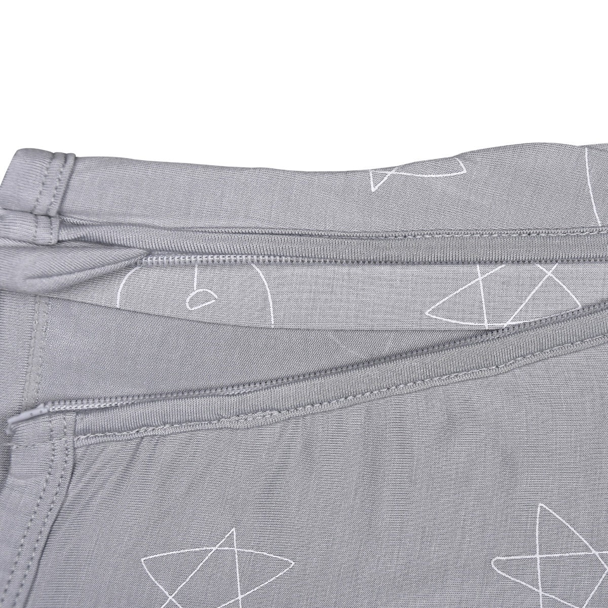 Baa Baa Sheepz Baby Zip Romper - Cute Big Star and Head Grey