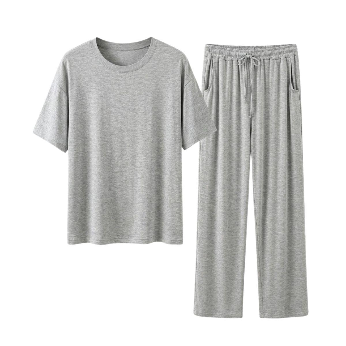MPJ  Doux Men's Modal Lounge Set - Short Sleeves & Pants (3 Colours, 3 Sizes) - Pupsik Singapore