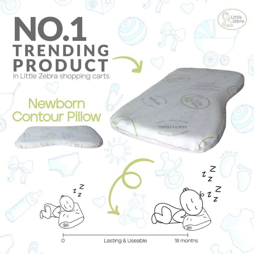 Little Zebra Latex Contour Pillow - Newborn (23 x 42cm)