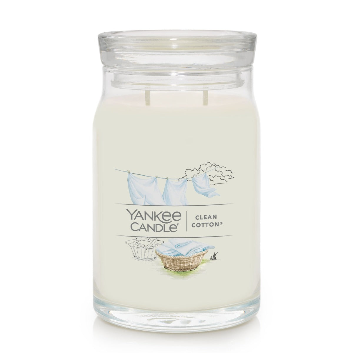 Yankee Candle Signature Large Jar Candle, 2-wicks (20oz) - Clean Cotton