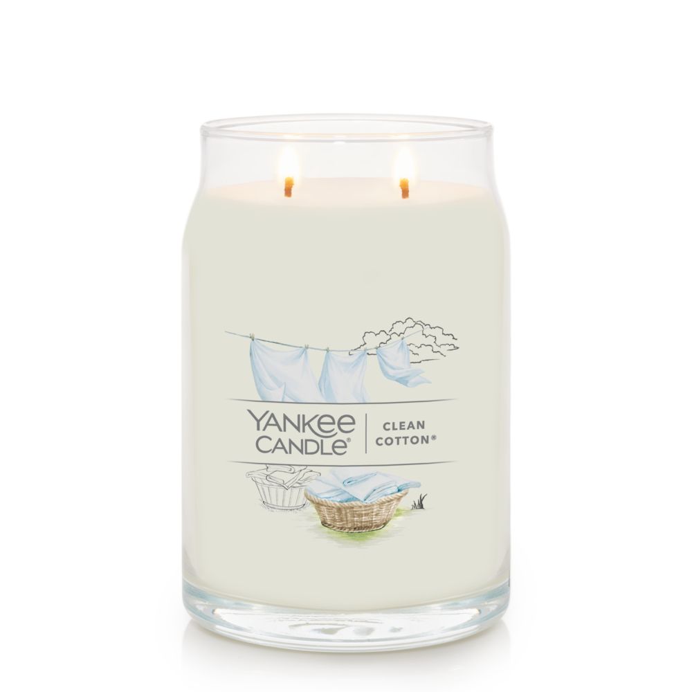 Yankee Candle Signature Large Jar Candle, 2-wicks (20oz) - Clean Cotton
