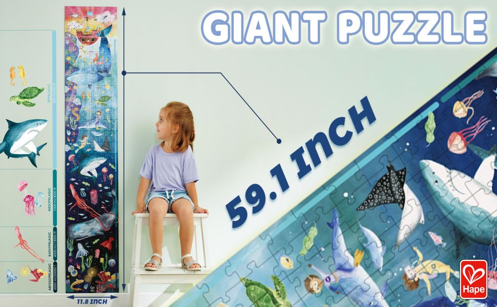 Hape Glow-in-the-Dark Puzzle, 200 pieces - Ocean Life