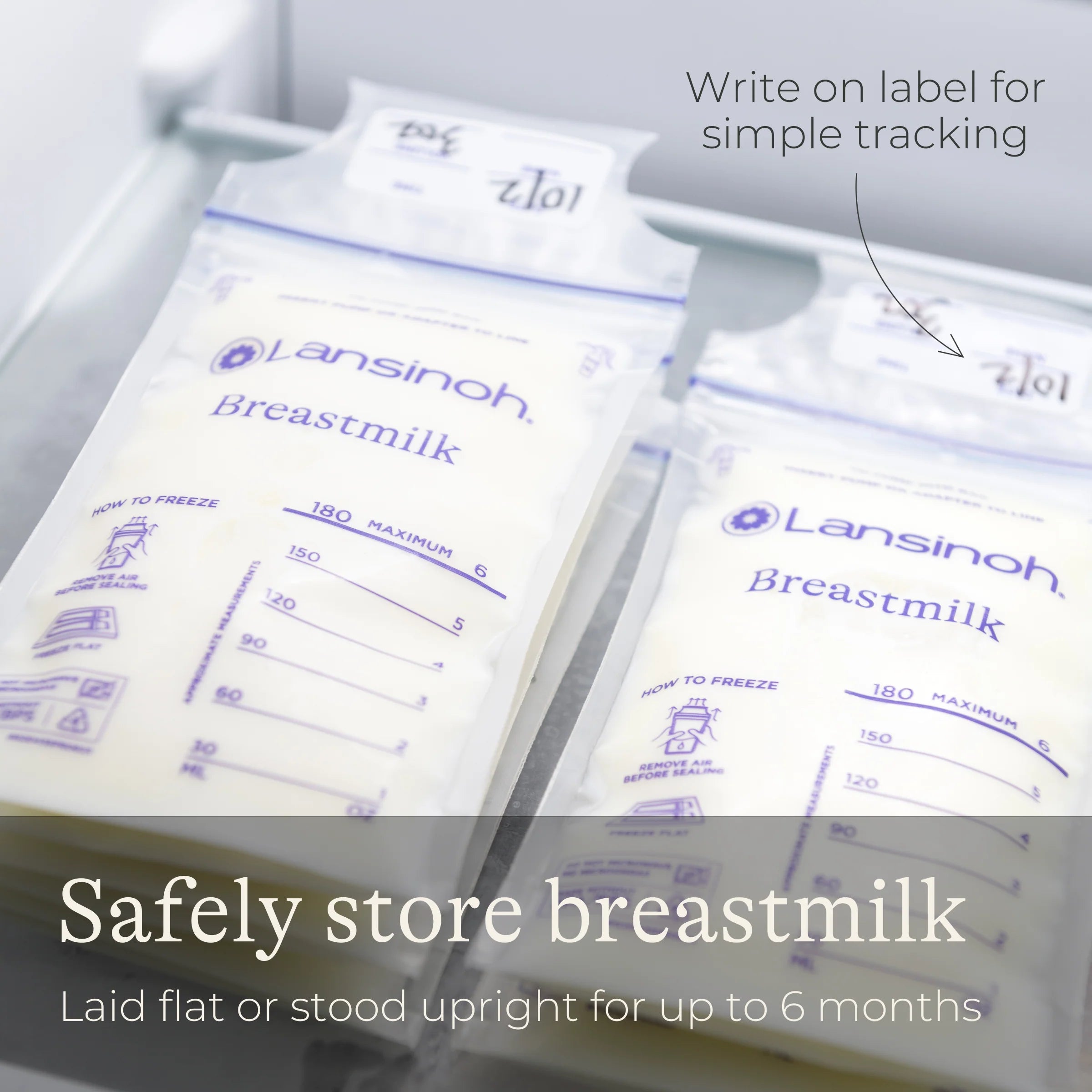 [2-pack] Lansinoh Breastmilk Storage Bags 6oz, 50pc (UK Version)