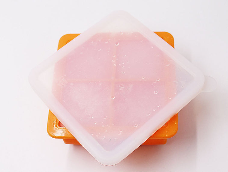 Biomom Pop N Go Silicone Food Portion Freezer Tray with Lid, 4 x 120ml (8 Colors)
