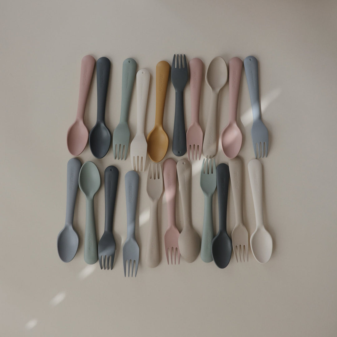 Mushie Baby Fork and Spoon Set (12 Colors)