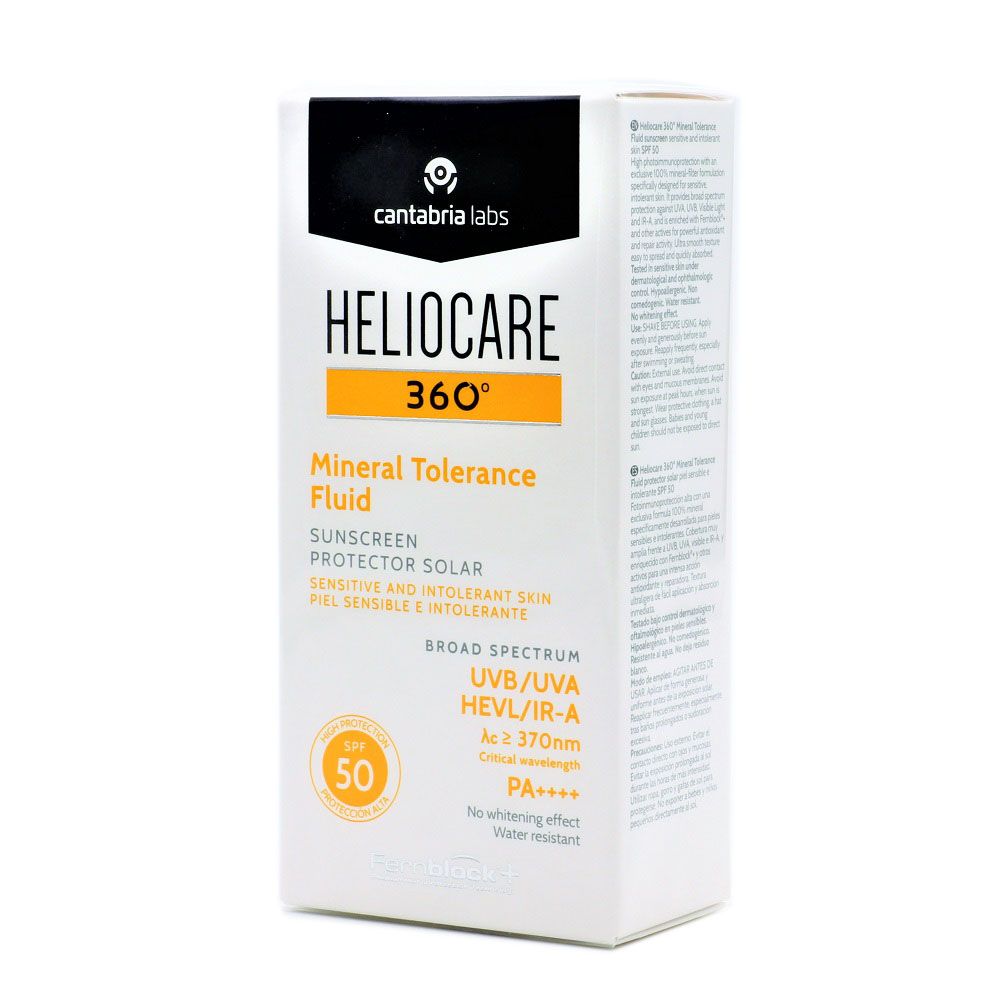 Heliocare 360º Mineral Tolerance Fluid SPF50 Sunscreen, 50ml - Exp 06/28