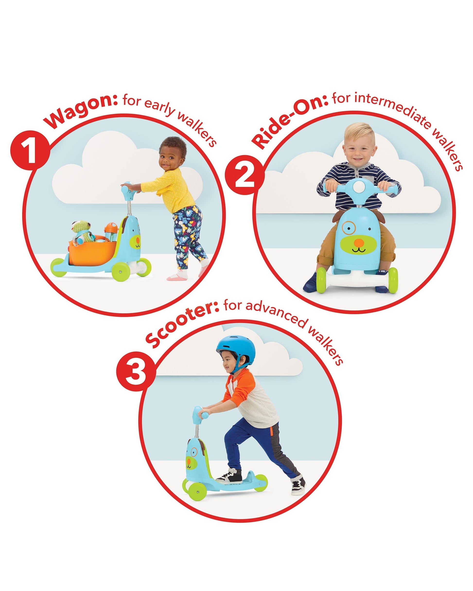 Skip Hop Zoo 3-In-1 Ride On Toy (2 Designs) - Pupsik Singapore