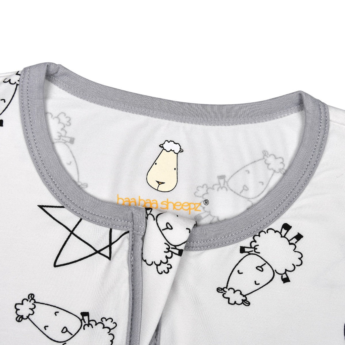 Baa Baa Sheepz Wearable Blanket Zip Sleep Bag - Cute Big Star & Sheepz White (3 Sizes)