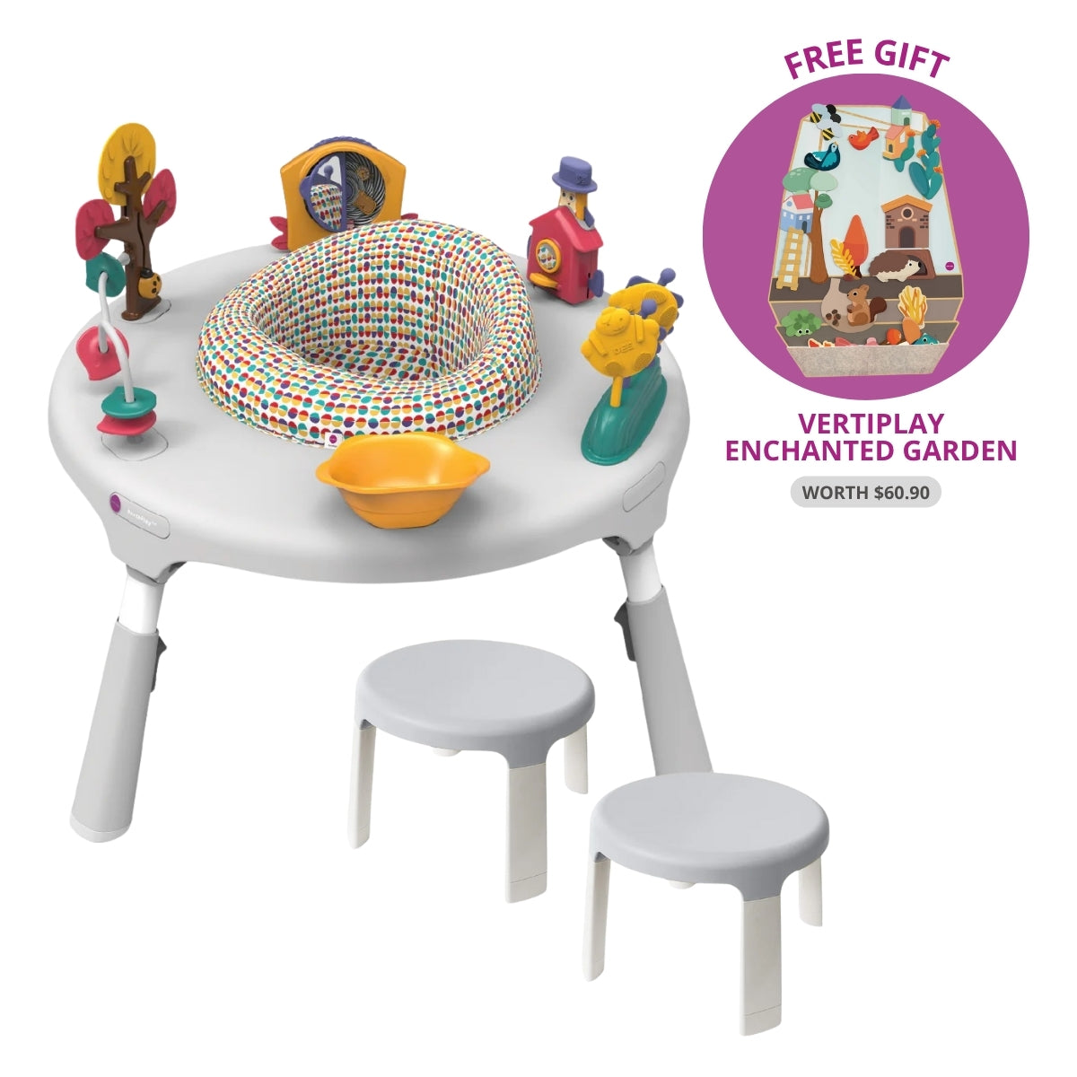 Oribel PortaPlay Activity Center, Wonderland Adventures (2 Types) | Free Gift: Vertiplay Enchanted Garden (Worth $60.90)