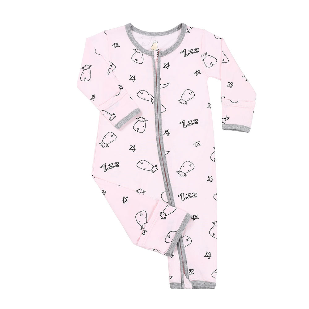 Baa Baa Sheepz Baby Zip Romper - Sweet Dreams Baa Baa Pink (4 Sizes)