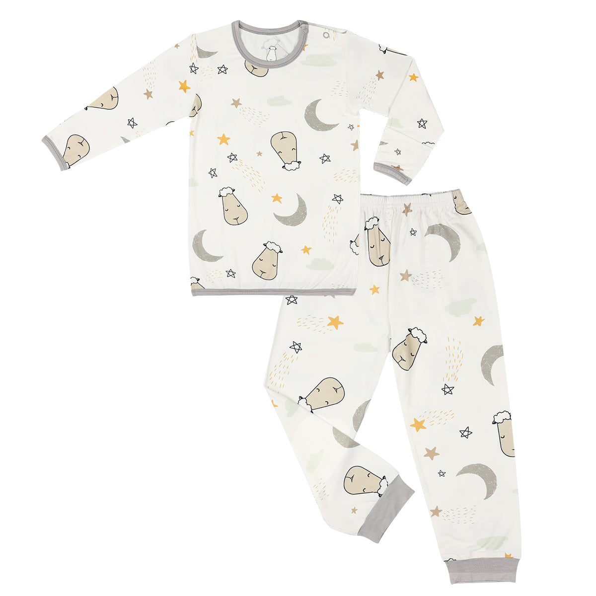 Baa Baa Sheepz Baby Long Sleeve Pyjama Set - Goodnight Baa Baa White (4 Sizes)