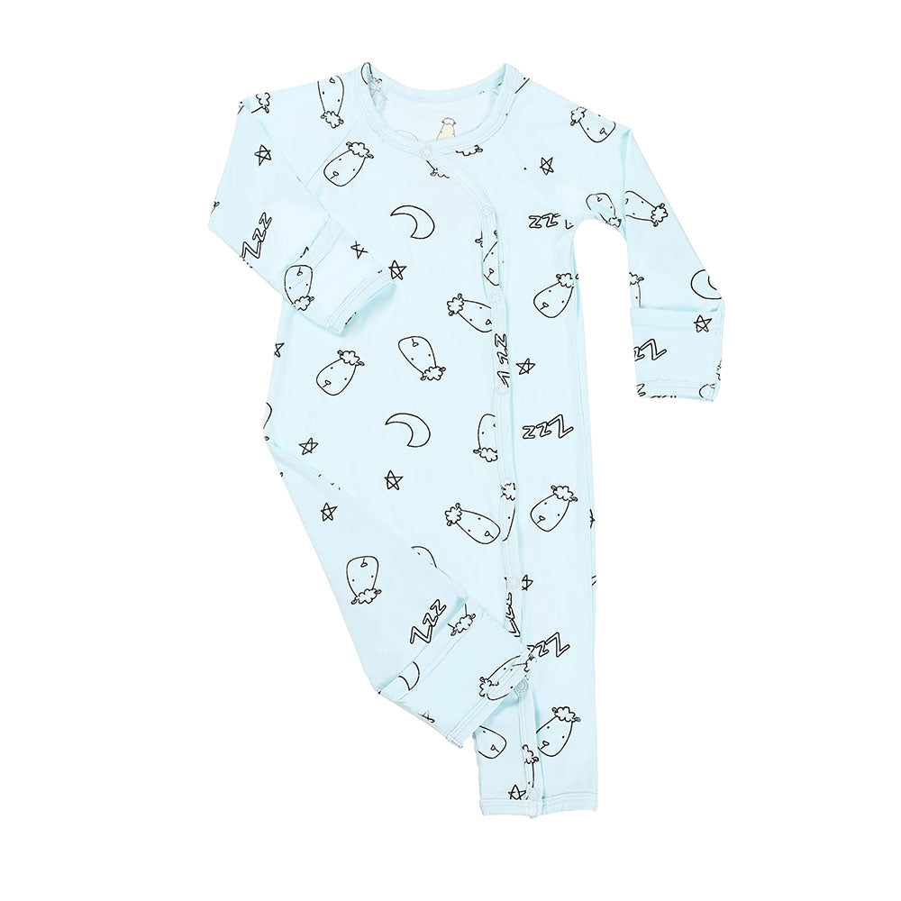 Baa Baa Sheepz Baby Side Snap Romper - Sweet Dreams Baa Baa Blue (2 Sizes)