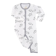 Baa Baa Sheepz Baby Middle Snap Romper - Cute Big Star and Sheepz White