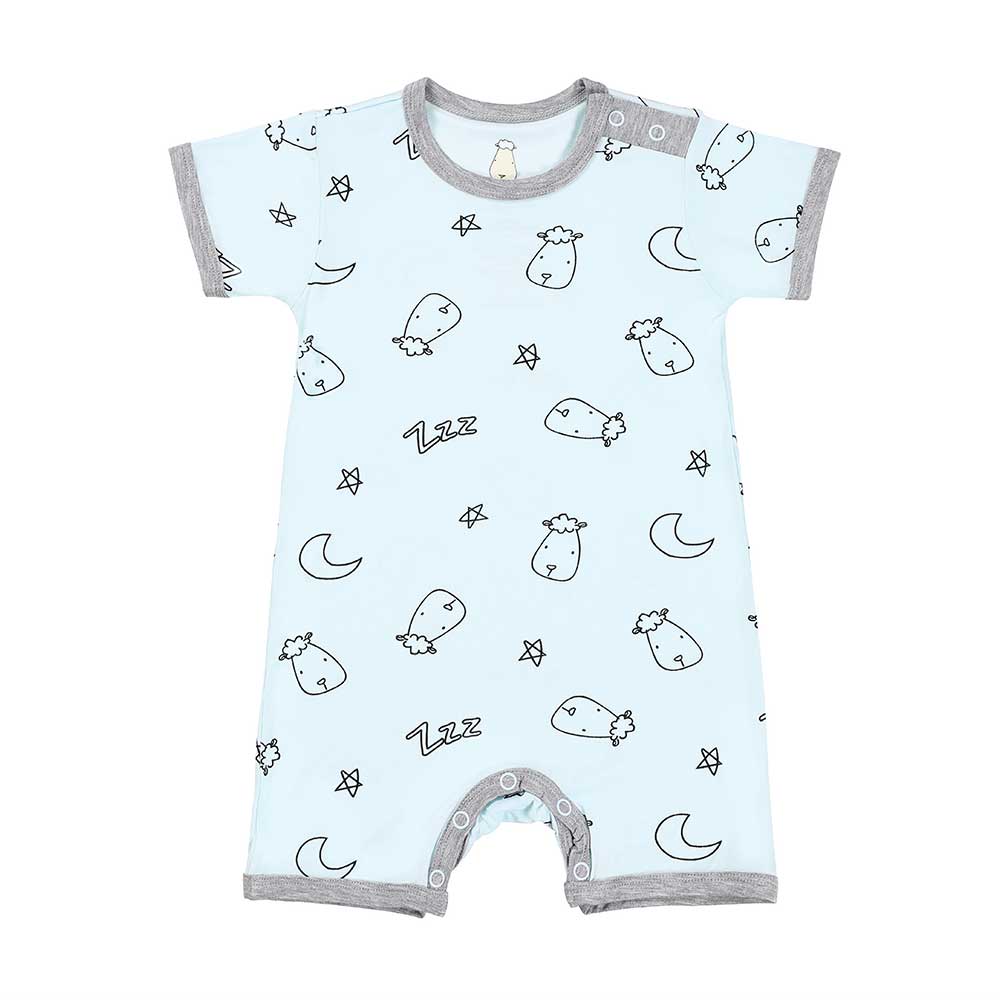 Baa Baa Sheepz Baby Short Sleeve Romper - Sweet Dreams Baa Baa Blue (4 Sizes)