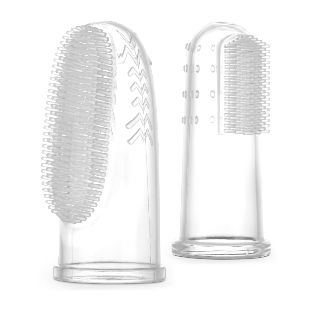 Haakaa Silicone Finger Baby Toothbrush 2pc Set with Case