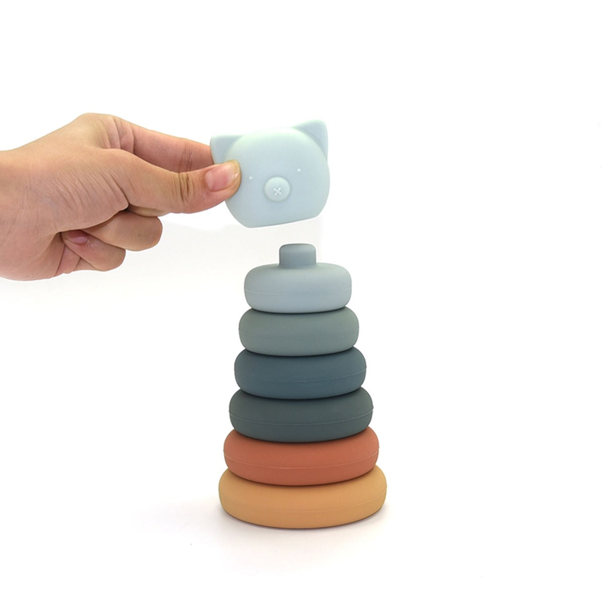 Biomom Silicone Animal Stacking Toy - Bear