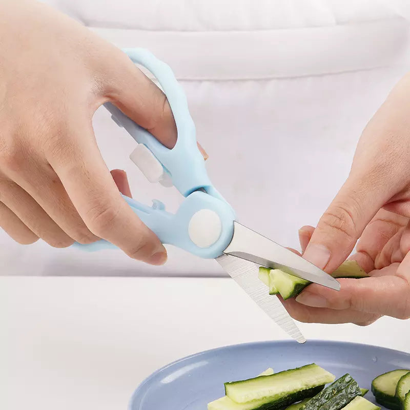 Biomom Stainless Steel Baby Food Scissors with Travel Case (2 Colors)