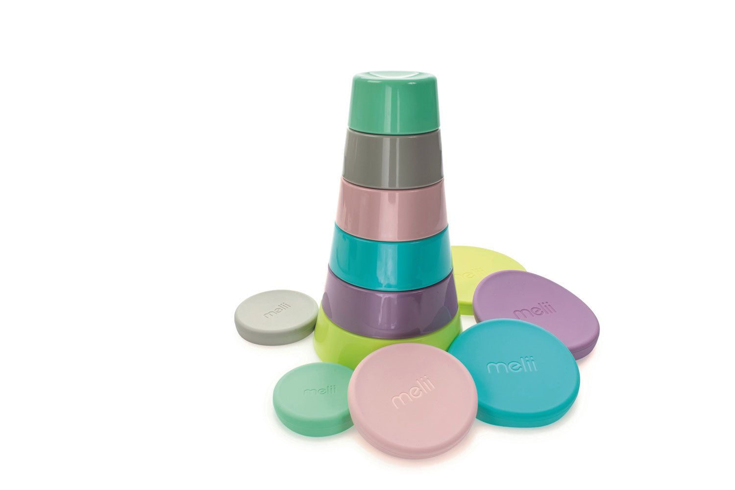 Melii Stacking & Nesting Containers with Silicone Lids, 12 pieces