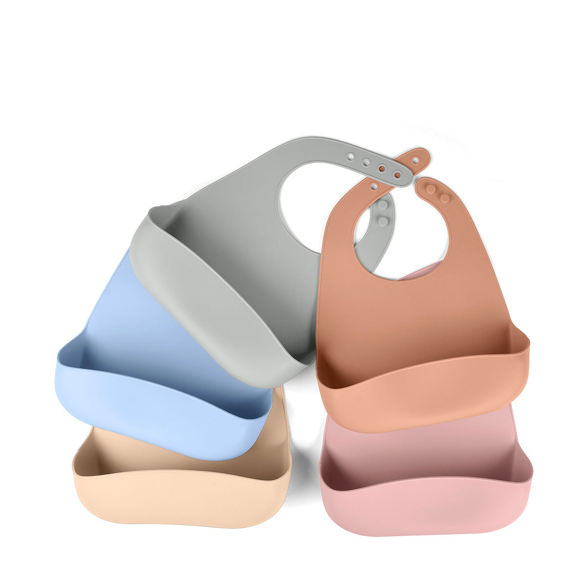 Biomom Silicone Peach-Shaped Baby Bib (5 Colors)