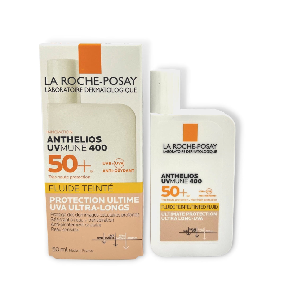 La Roche-Posay Anthelios UVMune 400 Invisible Fluid Tinted Sunscreen, SPF50+  - Made in France - Exp 02/26