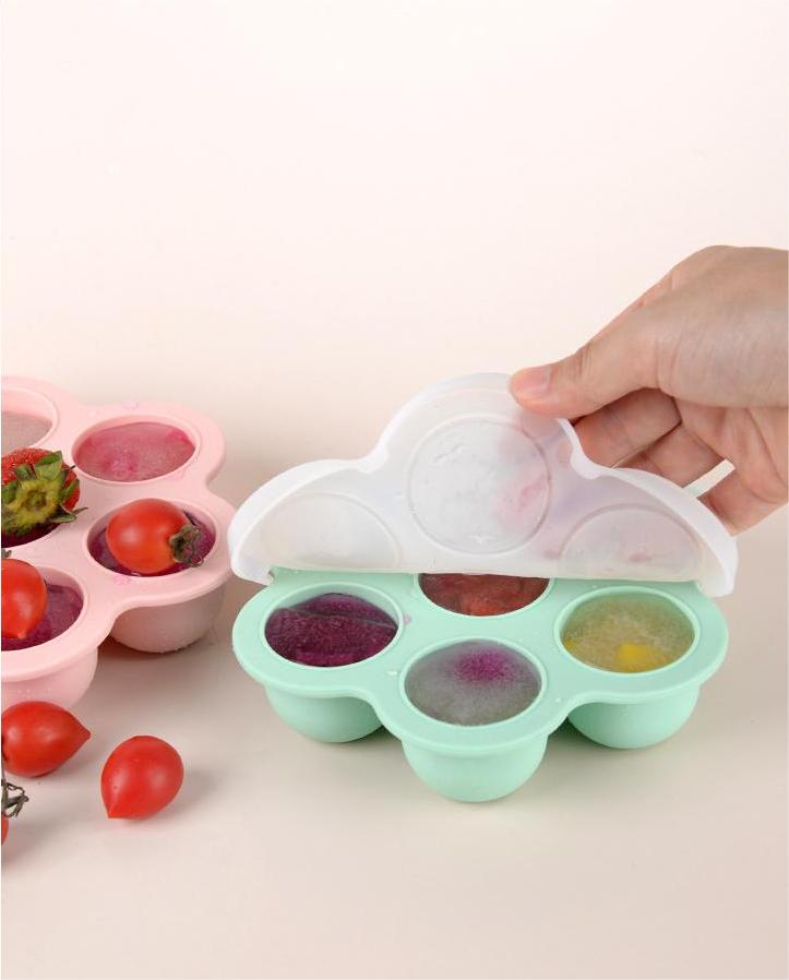 Biomom Silicone Food Portion Freezer Tray, 7 x 40ml (8 Colors)