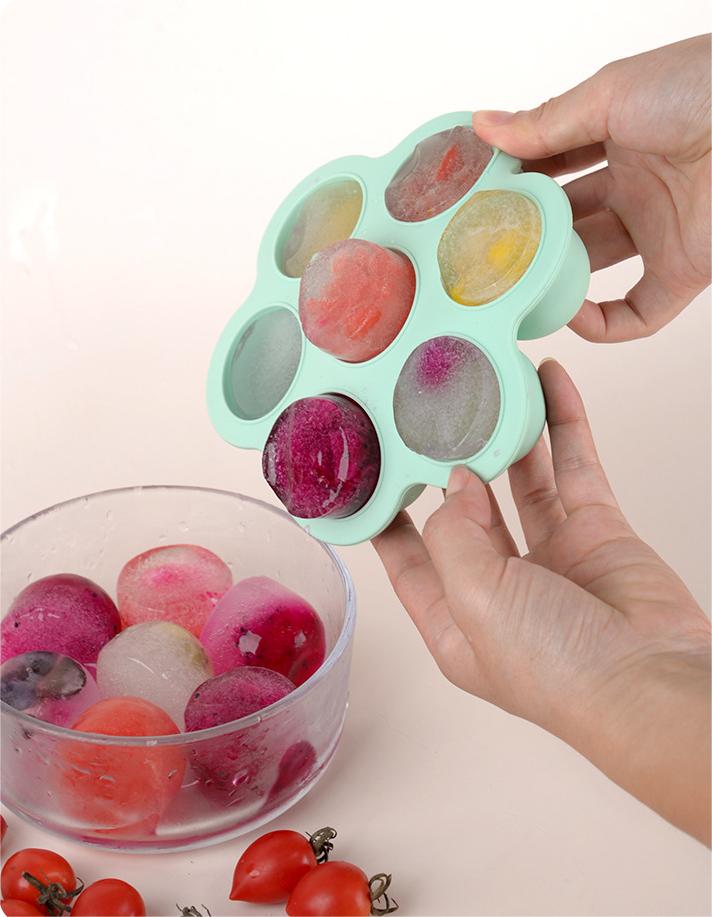 Biomom Silicone Food Portion Freezer Tray, 7 x 40ml (8 Colors)