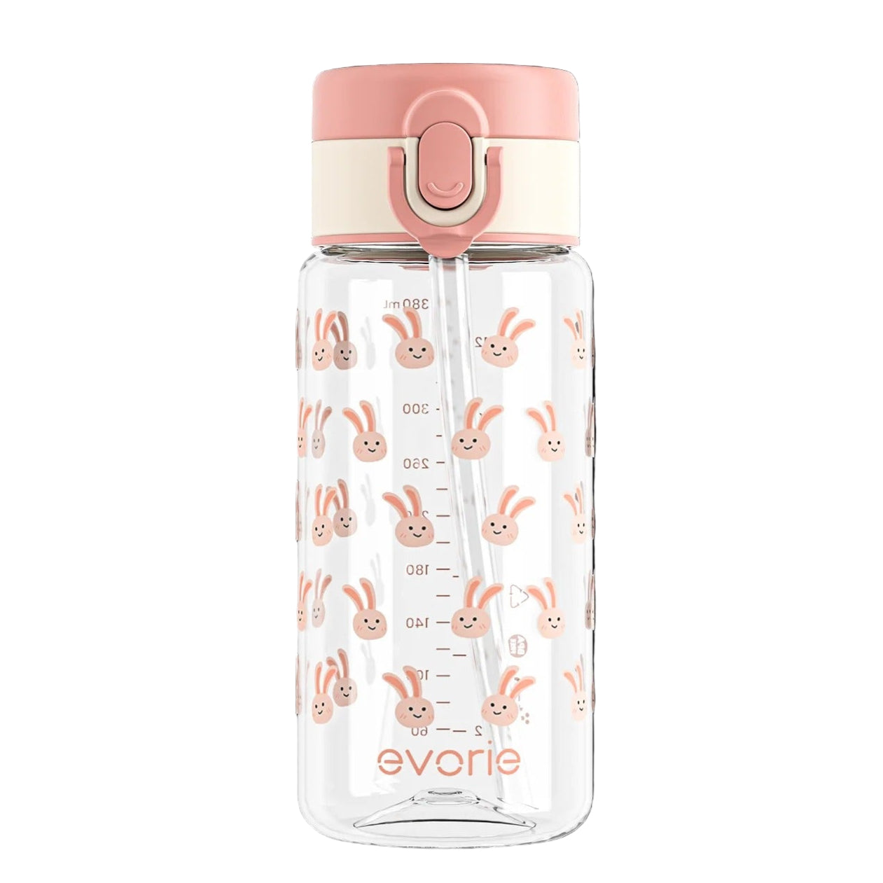 Evorie Tritan Kids Straw Water Bottle, 380ml (6 Designs)
