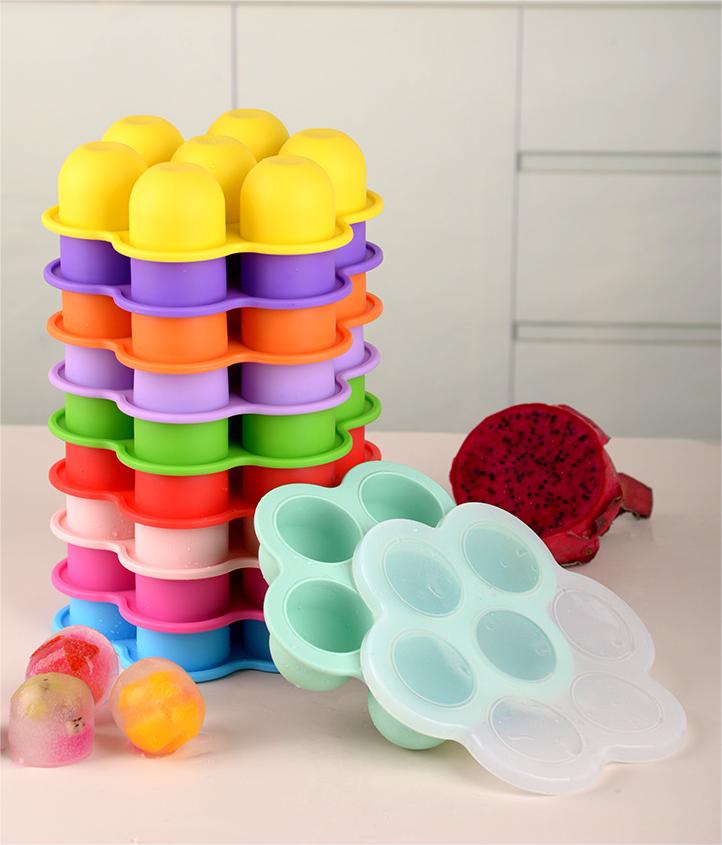 Biomom Silicone Food Portion Freezer Tray, 7 x 40ml (8 Colors)