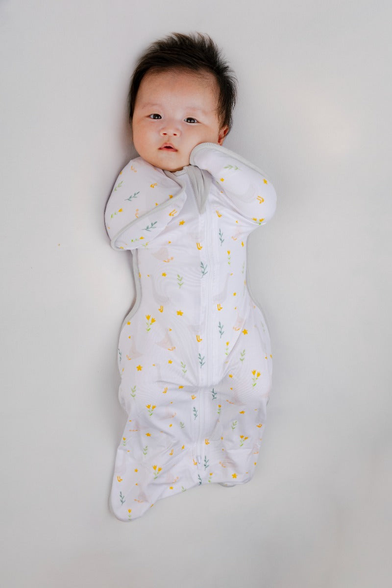 A, Apple Pie Bamboo Swaddle Wearable Blanket - Mother Goose (3 Sizes)