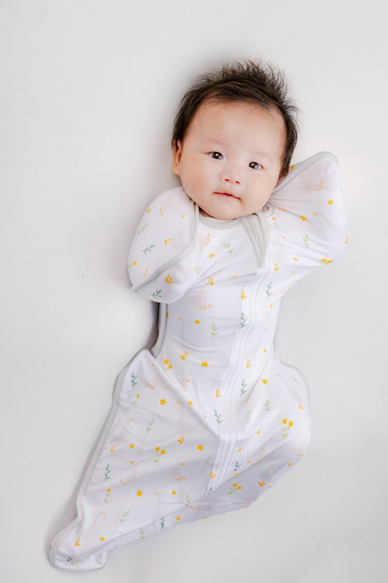 A, Apple Pie Bamboo Swaddle Wearable Blanket - Mother Goose (3 Sizes)