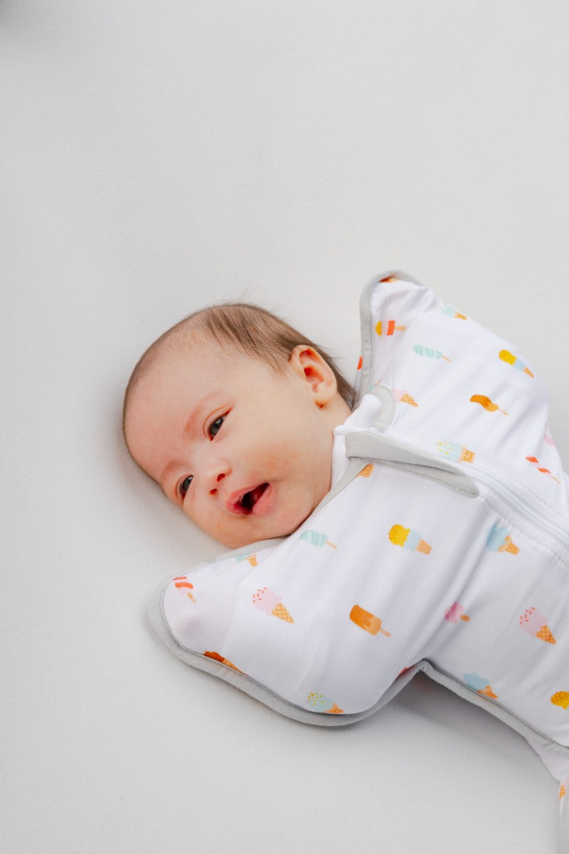 A, Apple Pie Bamboo Swaddle Wearable Blanket - Popsicle Dream (3 Sizes)