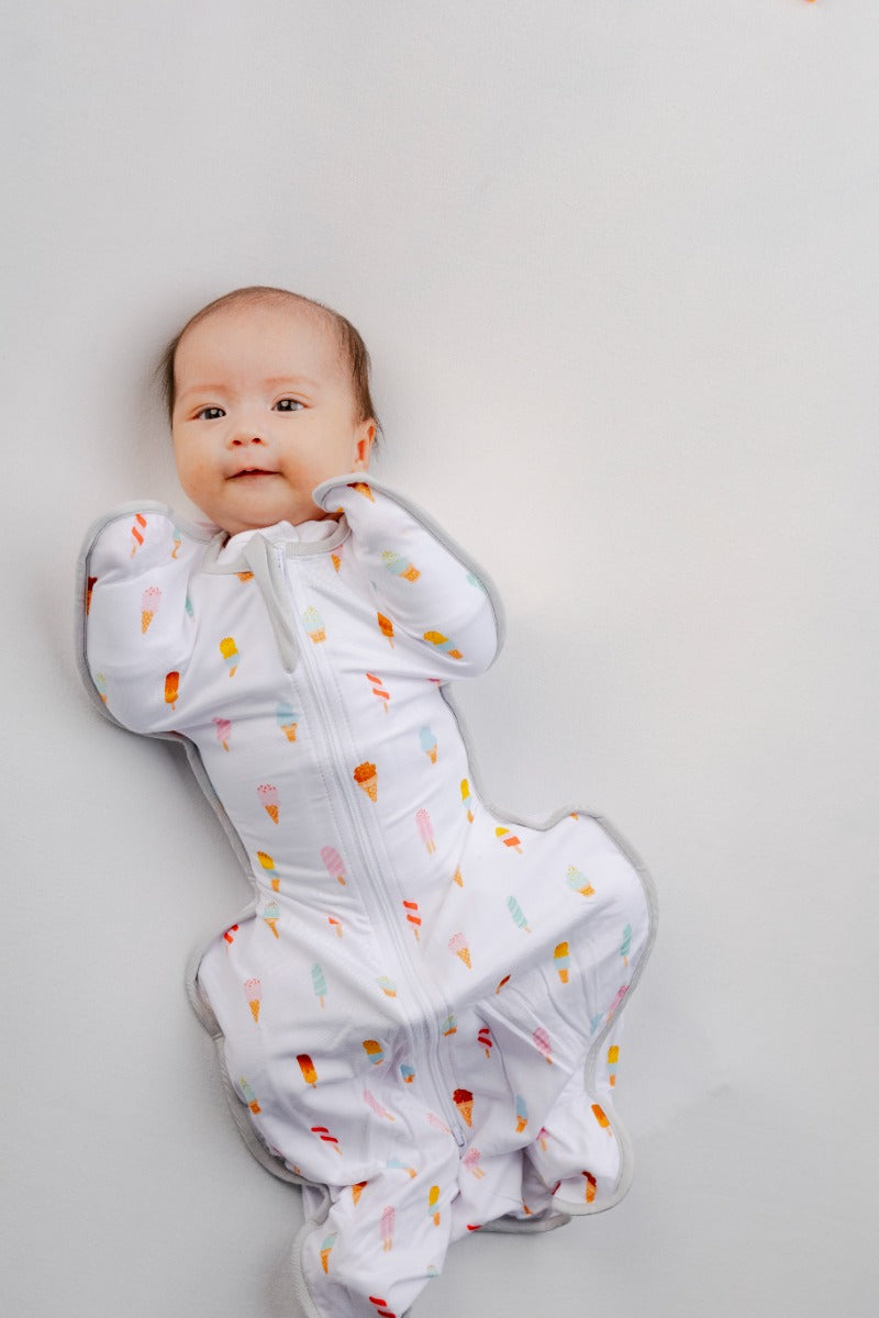A, Apple Pie Bamboo Swaddle Wearable Blanket - Popsicle Dream (3 Sizes)
