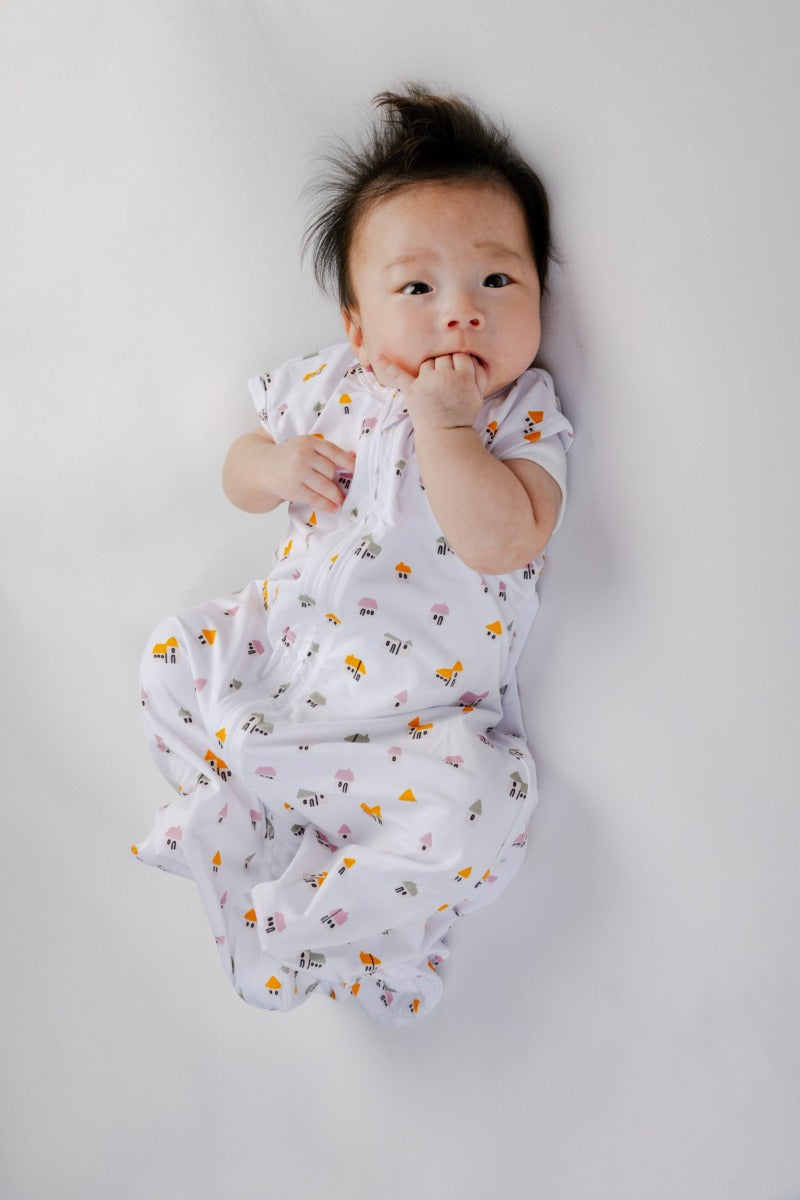 A, Apple Pie Bamboo Baby Sleep Sack - Tiny Houses (2 Sizes)