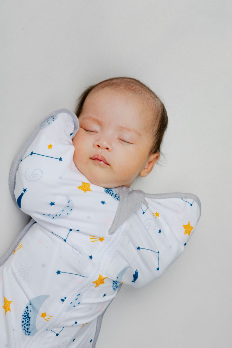 A, Apple Pie Bamboo Swaddle Wearable Blanket - Cosmic Explorer (3 Sizes)