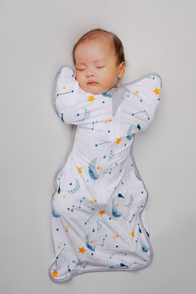A, Apple Pie Bamboo Swaddle Wearable Blanket - Cosmic Explorer (3 Sizes)