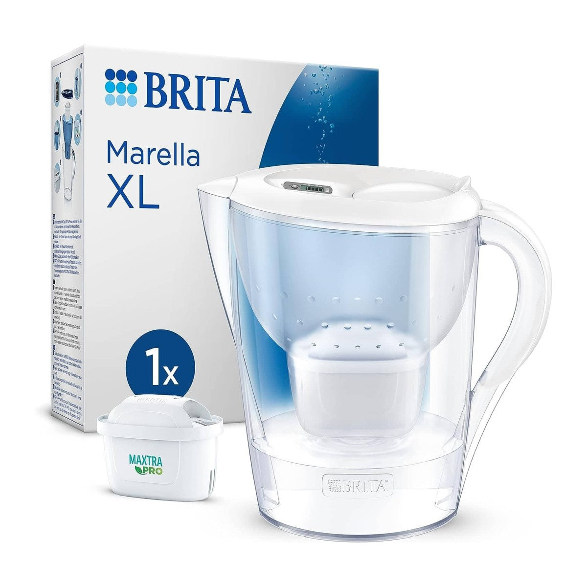 Brita Marella Memo XL Water Filter Jug (1 x Maxtra PRO Filter) - 3.5L White