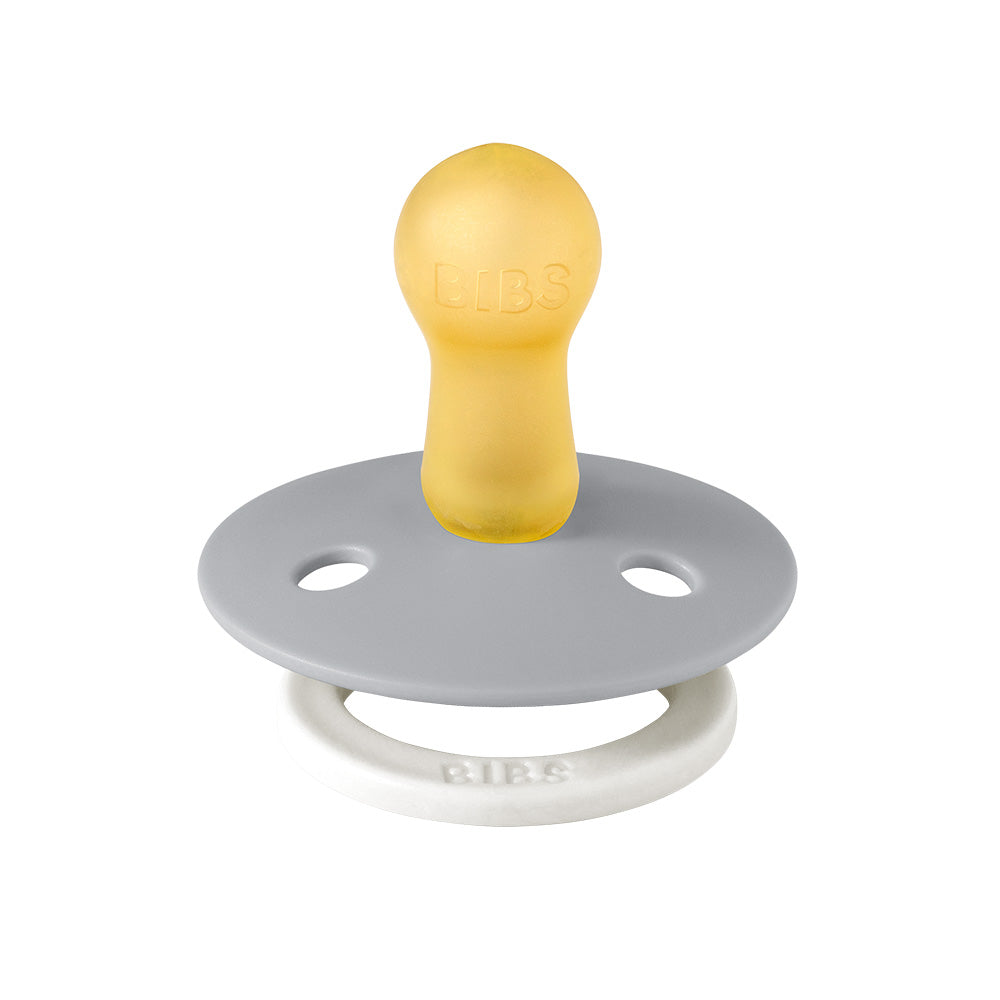 Bibs Glow in The Dark Round Pacifier (2pk) - Sage/Cloud (2 Sizes) - Made in Denmark/EU