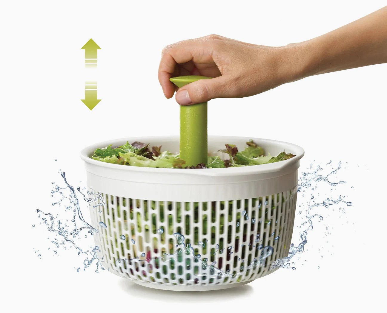Joseph Joseph Spindola Green In-sink Salad-spinning Colander
